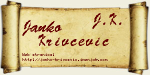 Janko Krivčević vizit kartica